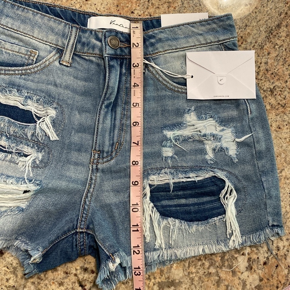 KanCan Brand New Jean Shorts Distressed XS Extra Small - Picture 8 of 9